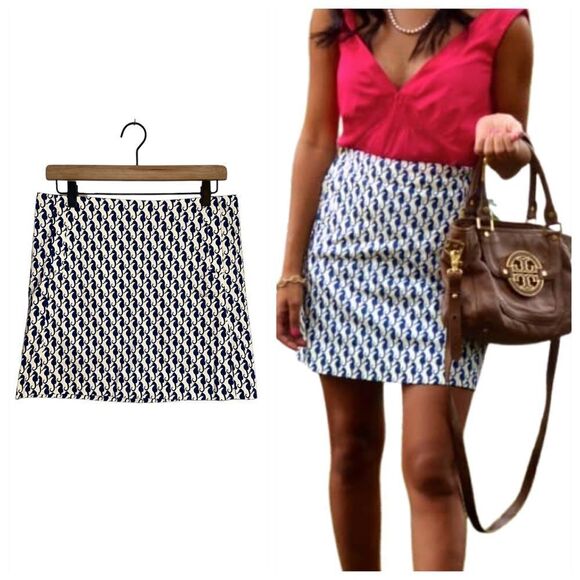 J. Crew Factory Seahorse Print Mini Pencil Skirt - Picture 1 of 12